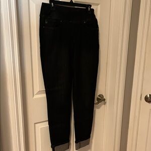 NWOT Belle by Kim Gravel Black Boyfriend Jeans. Size 14.